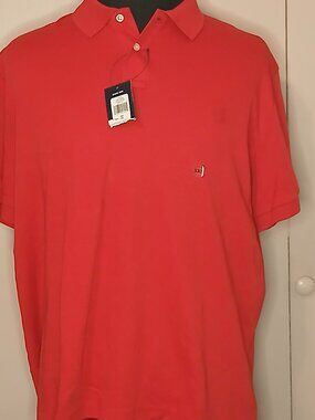 New Chaps Men's Custom Fit XXL/TTG Red Cotton Polo Shirt (1037C4)